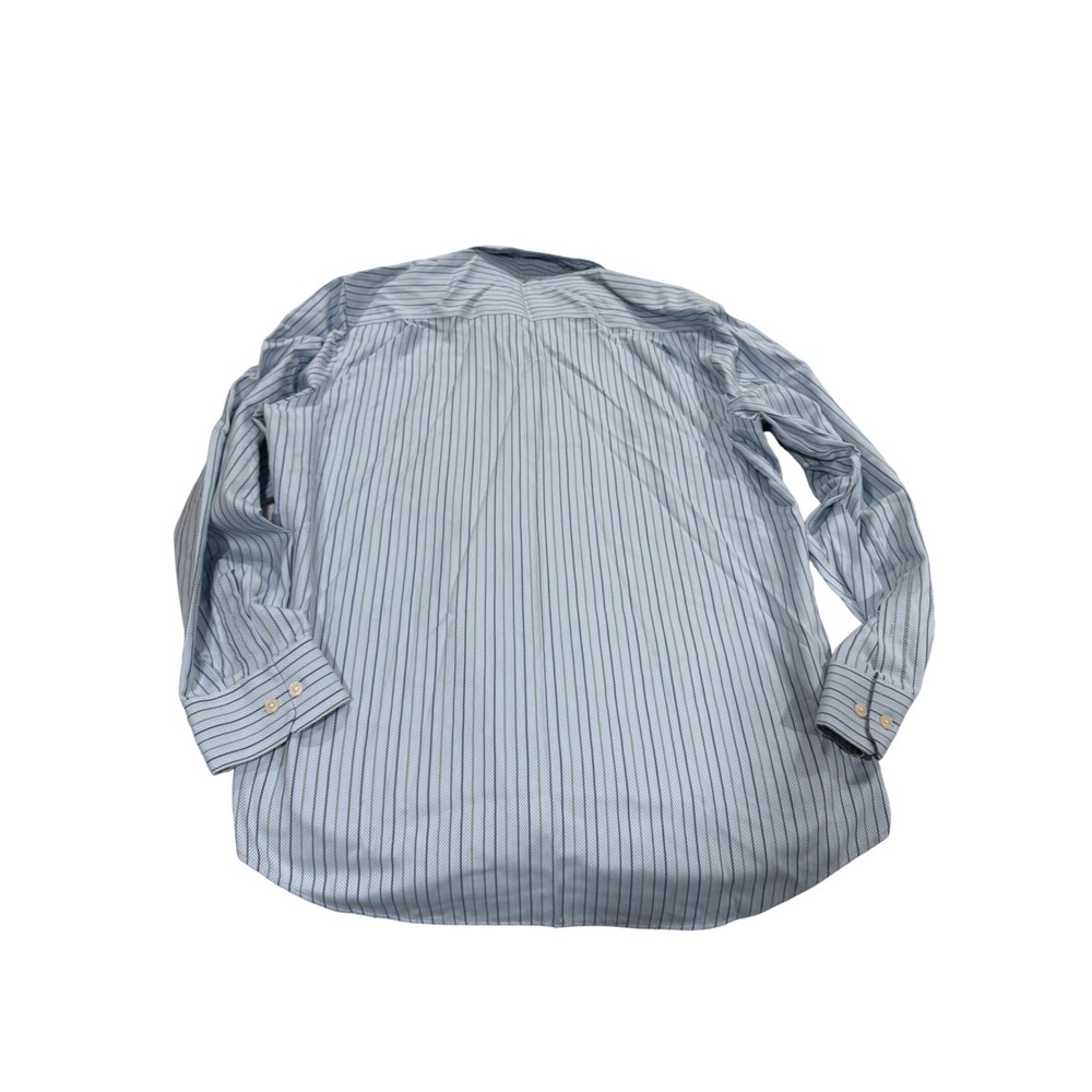 Banana Republic‎ Non-Iron Classic Fit Mens XL 17-17.5 Blue  Striped Shirt - Picture 6 of 8